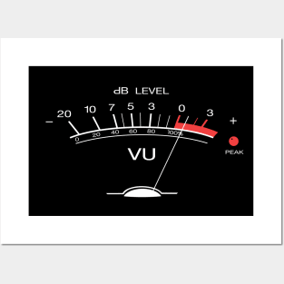 Volume VU Meter Vintage Audio Engineer Recording Studio Gear Head Musician Guitar Shirt Classic White Print Posters and Art